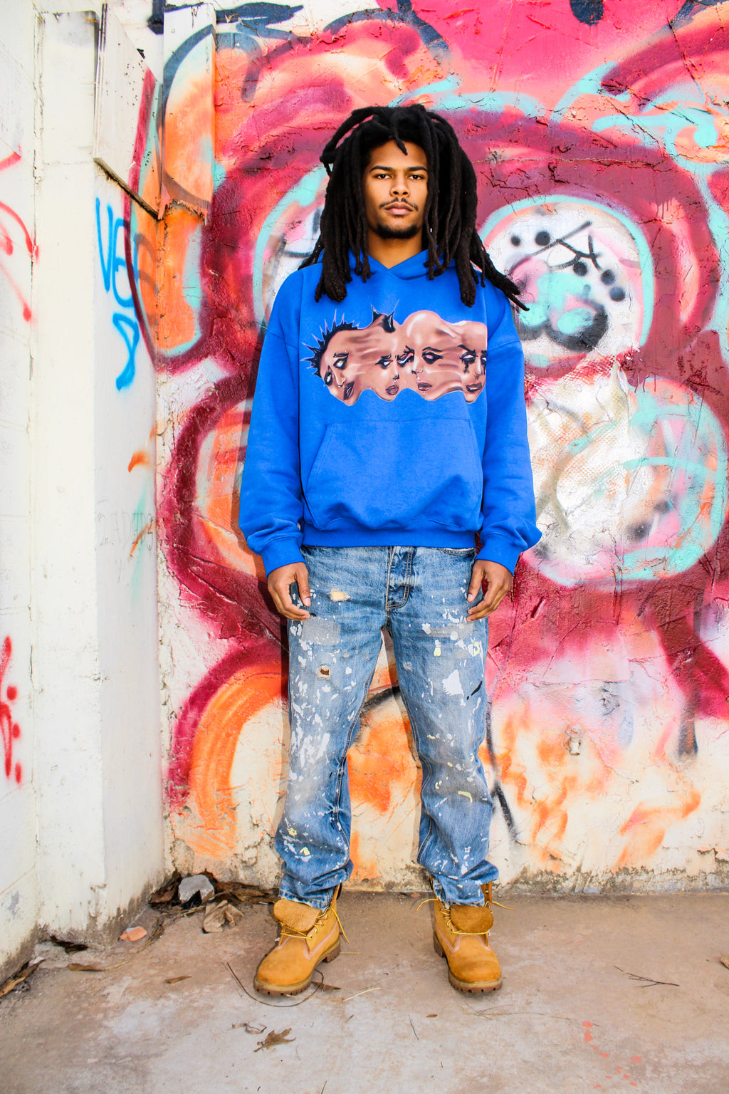 Blue Disoriented Hoodie