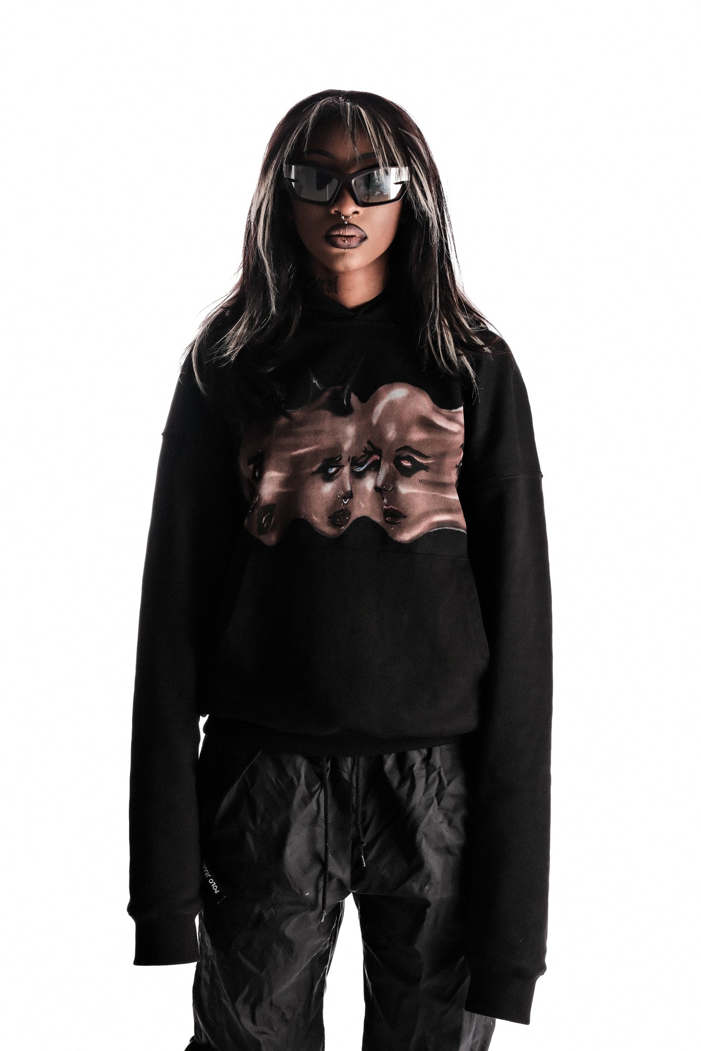 DISORIENTED BLACK HOODIE